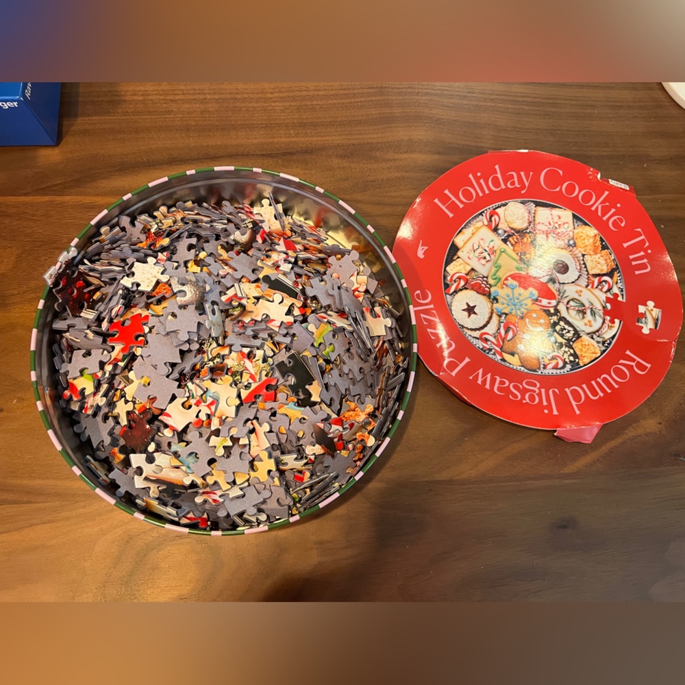 Piecework Puzzles Holiday Cookie Tin 1,000 Piece Puzzle
